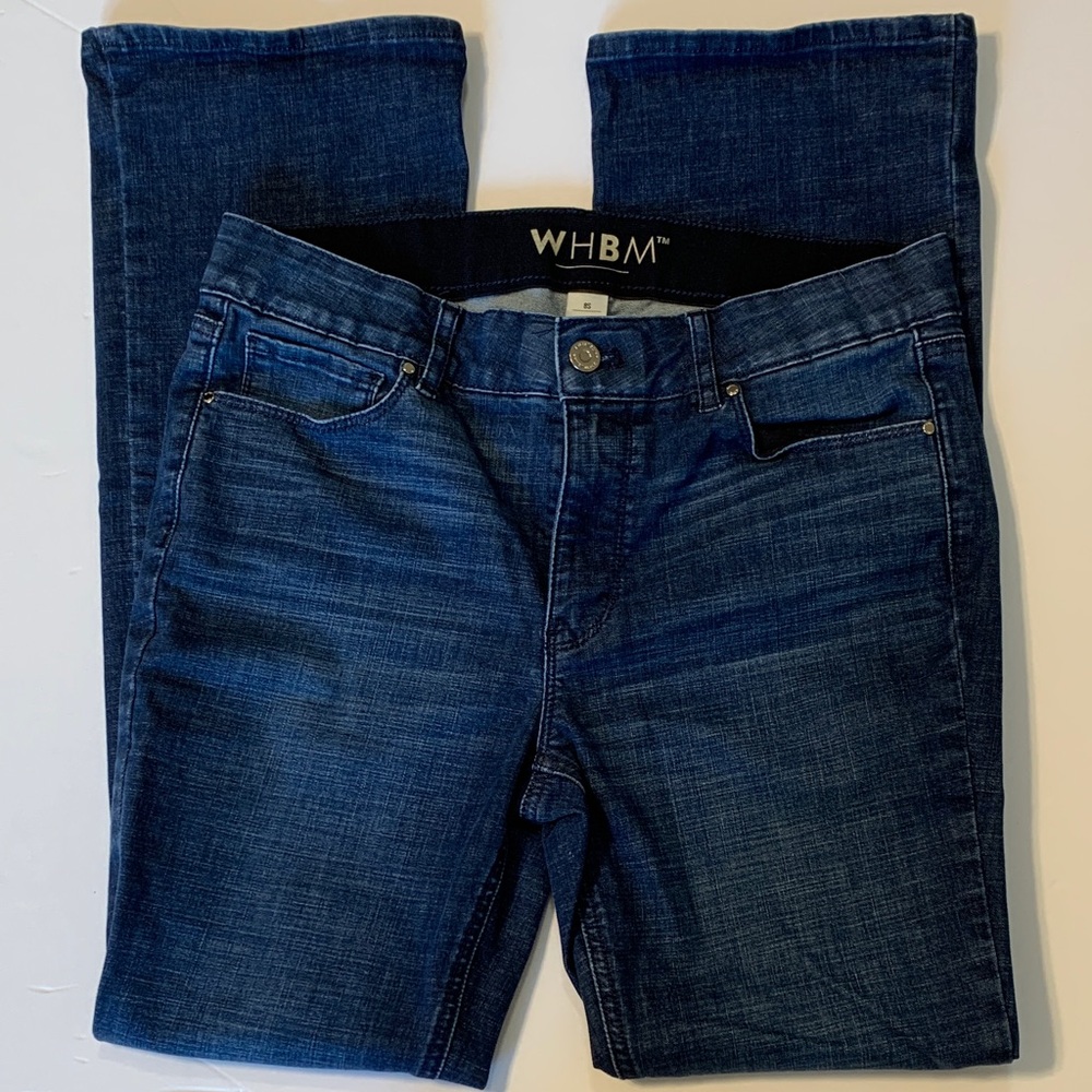 WHBM Blue Denim Jeans women’s size 8 short slim boot